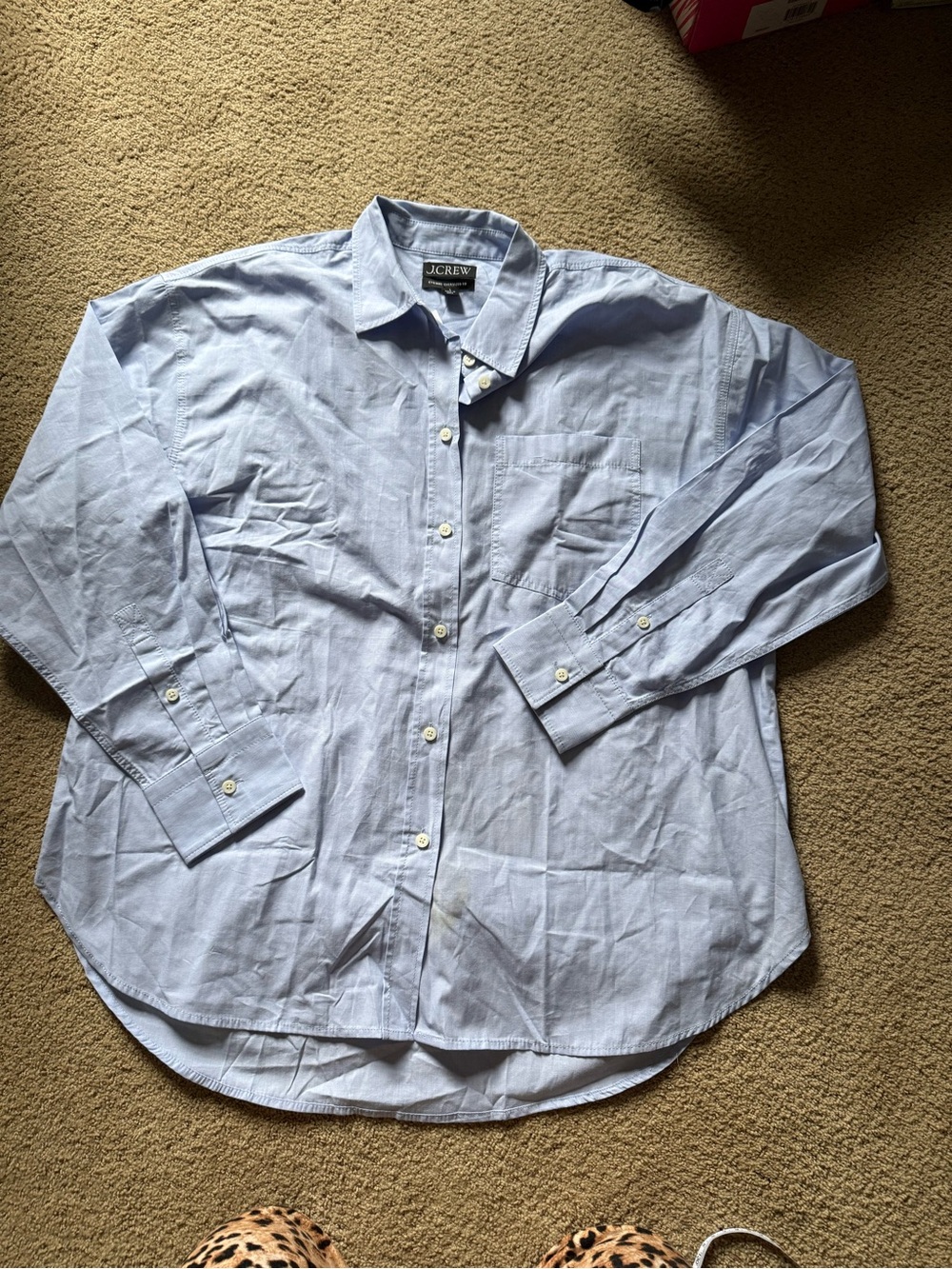 J. Crew Sky Blue Cotton Button-Down Shirt